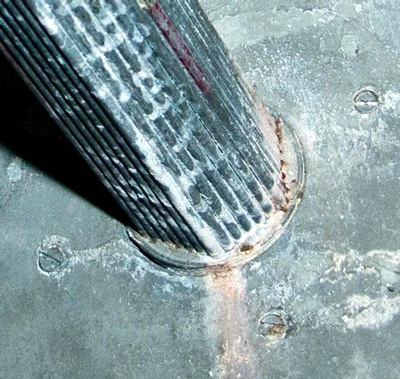 Cable rods within one of the chambers show visible signs of rust and corrosion. Photo Credit: Merced Sun Star