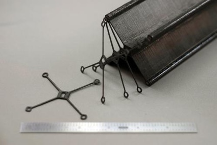 MIT's "cubocts" are flat, X-shaped pieces of carbon fiber that can combine to build huge structures. Photo Credit: Phys.org