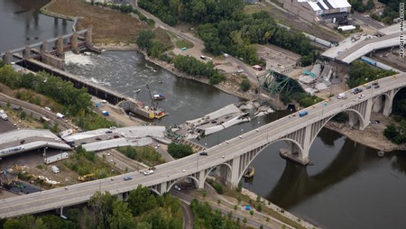 The proposed budget includes funds to repair degraded bridges to help ensure that collapses like this one don't happen. Photo Credit: CNN